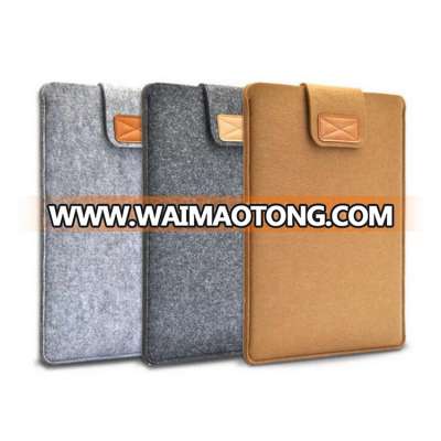 Customized Wool Felt Leather Travel Storage Notebook Pouch Case Computer Laptop Charging Cover Sleeve Bag