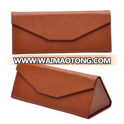 Fashion Wooden Folding Triangle Sunglasses Box Sunglasses Case