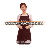 Customized 2 Pockets Advertising Polyester String Adjustable Neck Strap Washable Bib Apron