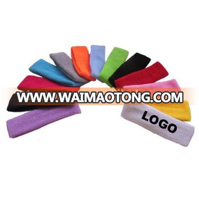 Promotional Wholesale Custom Logo Yoga Hairband Sports Cotton Elastic Headband