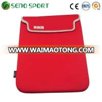 Red 14 Inch Custom Neoprene Laptop Sleeve Without Zipper