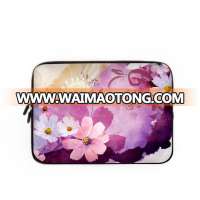 pink purple flowers printing soft laptop sleeve bags for women